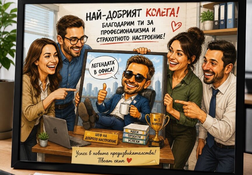 Карикатури по снимка за колеги – оригинална идея за фирмен подарък